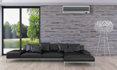 modern parlak iç mekan 3D resimleme