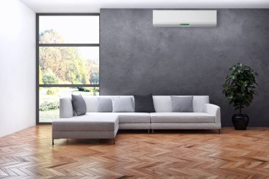 modern parlak iç mekan 3D resimleme