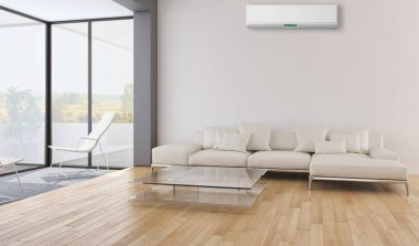 modern parlak iç mekan 3D resimleme