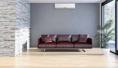 modern parlak iç mekan 3D resimleme