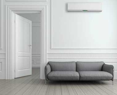 modern parlak iç mekan 3D resimleme