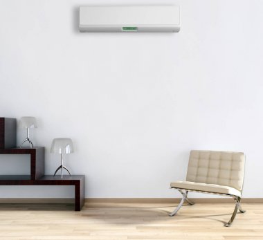 modern parlak iç mekan 3D resimleme