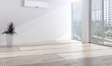 modern parlak iç mekan 3D resimleme