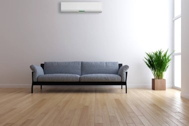 modern parlak iç mekan 3D resimleme