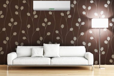 modern parlak iç mekan 3D resimleme