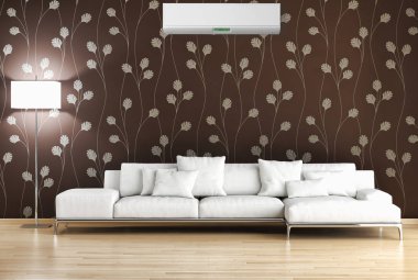 modern parlak iç mekan 3D resimleme