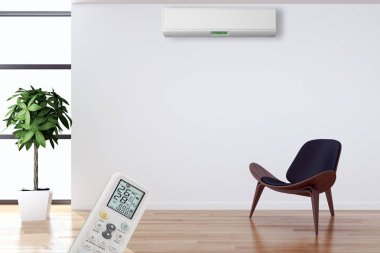 modern parlak iç mekan 3D resimleme