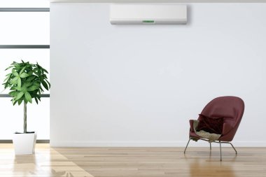 modern parlak iç mekan 3D resimleme