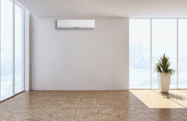 modern parlak iç mekan 3D resimleme