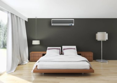 modern parlak iç mekan 3D resimleme