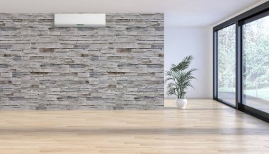 modern parlak iç mekan 3D resimleme