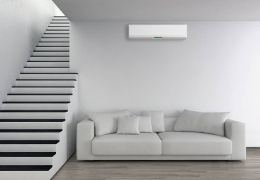 modern parlak iç mekan 3D resimleme