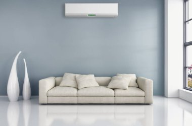 modern parlak iç mekan 3D resimleme