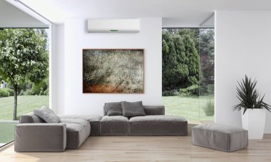 modern parlak iç mekan 3D resimleme