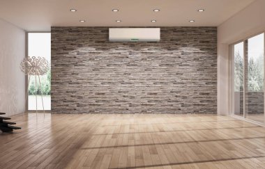 modern parlak iç mekan 3D resimleme