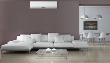 modern parlak iç mekan 3D resimleme