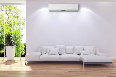 modern parlak iç mekan 3D resimleme