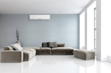 modern parlak iç mekan 3D resimleme