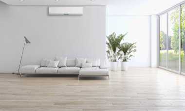 modern parlak iç mekan 3D resimleme