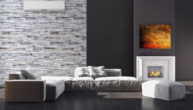 modern parlak iç mekan 3D resimleme