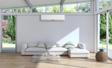 modern parlak iç mekan 3D resimleme