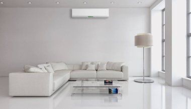 modern parlak iç mekan 3D resimleme