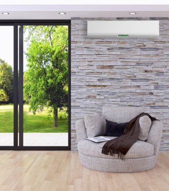 modern parlak iç mekan 3D resimleme