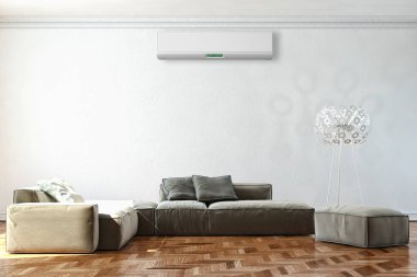 modern parlak iç mekan 3D resimleme