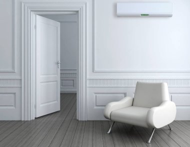 modern parlak iç mekan 3D resimleme