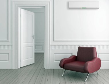 modern parlak iç mekan 3D resimleme