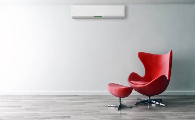 modern parlak iç mekan 3D resimleme