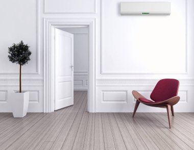 modern parlak iç mekan 3D resimleme