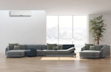 modern parlak iç mekan 3D resimleme