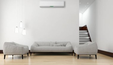 modern parlak iç mekan 3D resimleme