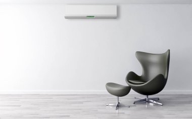 modern parlak iç mekan 3D resimleme