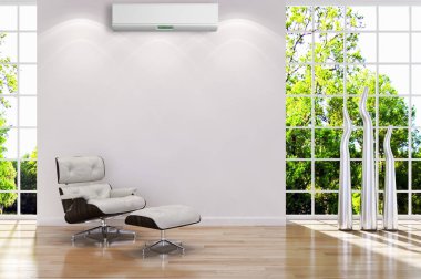 modern parlak iç mekan 3D resimleme