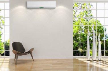 modern parlak iç mekan 3D resimleme