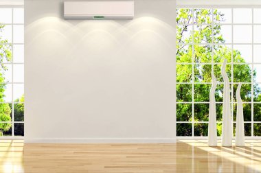 modern parlak iç mekan 3D resimleme