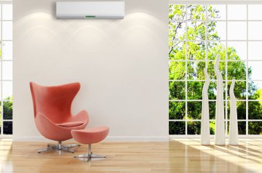 modern parlak iç mekan 3D resimleme