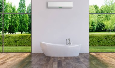 modern parlak iç mekan 3D resimleme