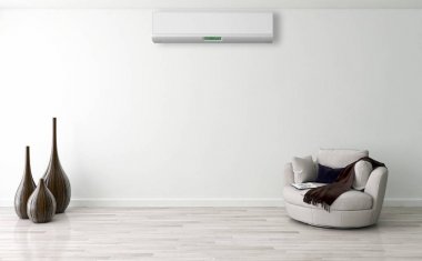 modern parlak iç mekan 3D resimleme