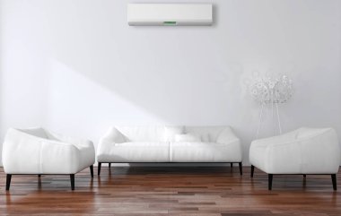 modern parlak iç mekan 3D resimleme