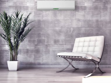 modern parlak iç mekan 3D resimleme