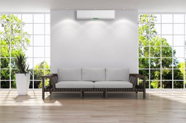 modern parlak iç mekan 3D resimleme