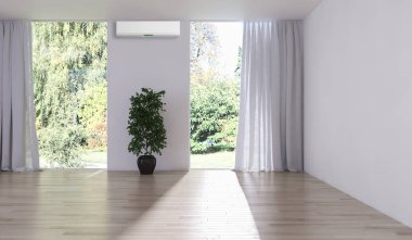 modern parlak iç mekan 3D resimleme