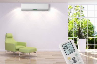 modern parlak iç mekan 3D resimleme