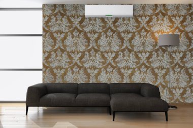 modern parlak iç mekan 3D resimleme