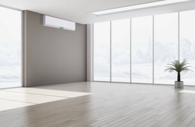 modern parlak iç mekan 3D resimleme