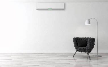 modern parlak iç mekan 3D resimleme