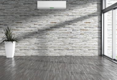 modern parlak iç mekan 3D resimleme